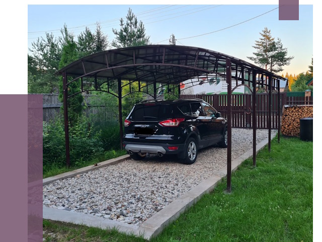 Навесы для автомобиля в Рузаевке от 13323 руб.  | ПРОЛЁТ-Рзв