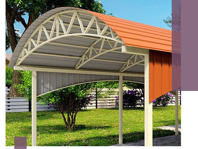 Навесы из профнастила под ключ в Рузаевке — установка и монтаж