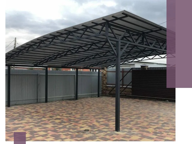 Металлические навесы под ключ в Рузаевке — изготовление и монтаж