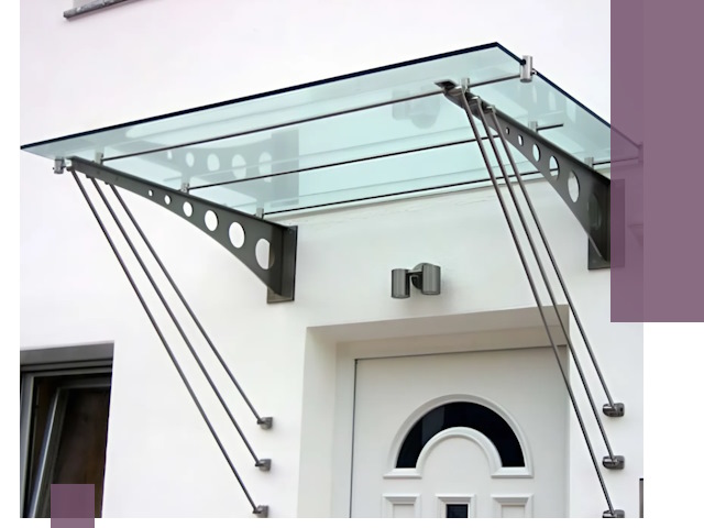 Козырьки над входом под ключ в Рузаевке — изготовление и монтаж