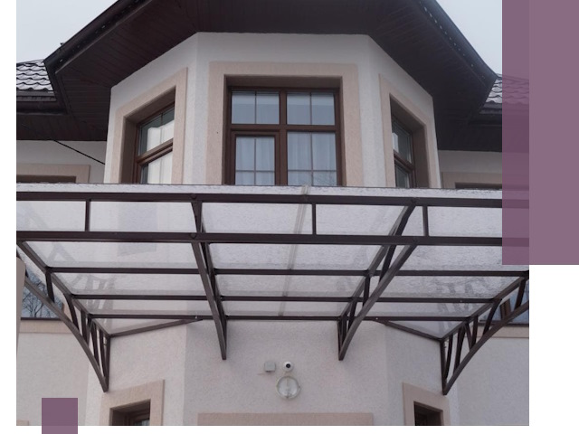 Козырьки из поликарбоната под ключ в Рузаевке