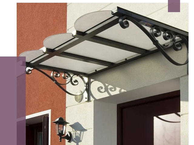 Односкатные козырьки в Рузаевке от 8502 руб.  | ПРОЛЁТ-Рзв