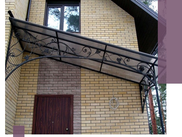 Односкатные козырьки из металла под ключ в Рузаевке