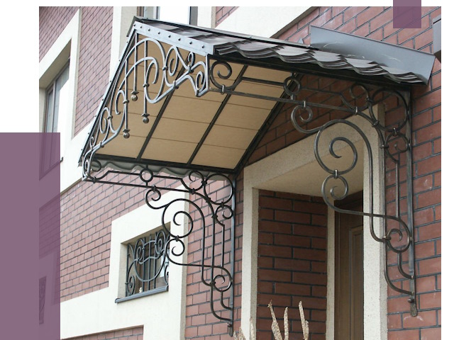 Двускатные козырьки в Рузаевке под ключ от 12960 руб.