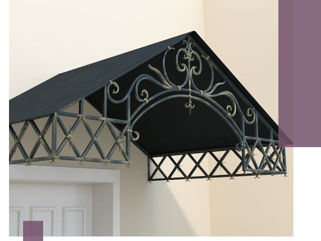 Двускатные металлические козырьки под ключ в Рузаевке